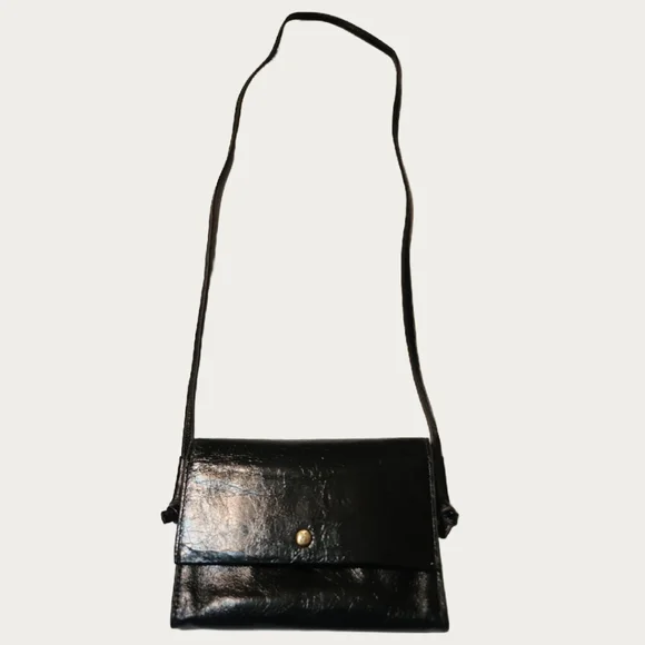 Vintage HOBO Black Leather Crossbody Bag EUC - Picture 3 of 15